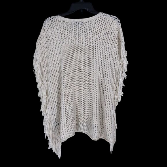 Mossimo SZ XL Cropped Crochet Knit Cover Up, Outer Layer w/Fringed Sides, Beachy - Picture 2 of 8